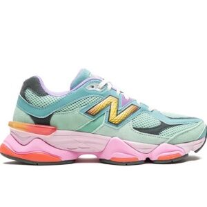 New Balance Women's 9060 "Sage Leaf/Neo Flame" sneakers